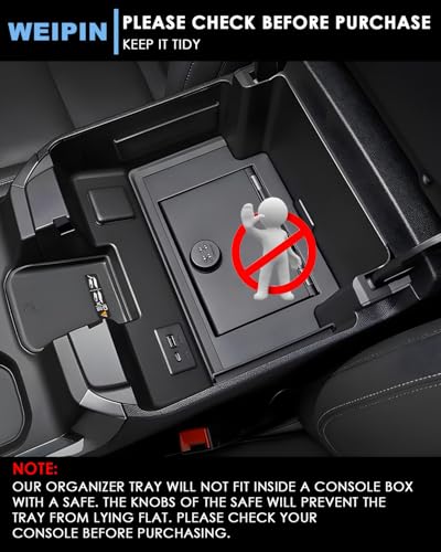 Silverado Sierra Center Console Organizer - Refreshed Models 2022-2026 Chevy Silverado/GMC Sierra 1500-2024-2026 Silverado/Sierra 2500HD 3500HD - (Full Console w/Bucket Seats ONLY) - Black - color: (22-26)Full Console w/Bucket Seats-Black