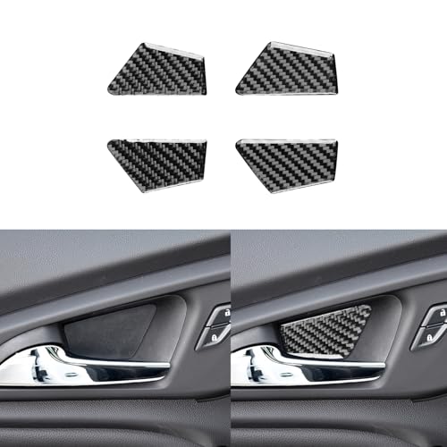 Black Carbon Fiber Compatible with Chevrolet/Chevy Malibu 2016 2017 2018 2019 2020 2021 2022 2023 2024 2025 Accessories Car Interior Door Handle Bowl Cover Interior Trim Decal 4pcs - color: Door Handle Bowl