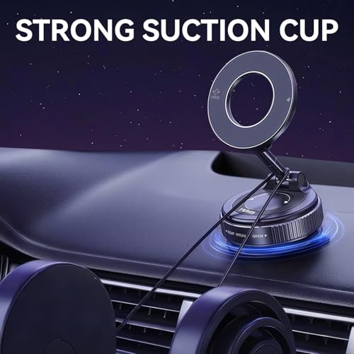 Minson's BestShop Nano Gel Magnetic Car Phone Holder - All-Surface Grip (108lbs Adhesion & 3000gf Magnet), 360° Foldable Mount for iPhone 17-12, Samsung, Android in Car/Gym/Home/Any Dash