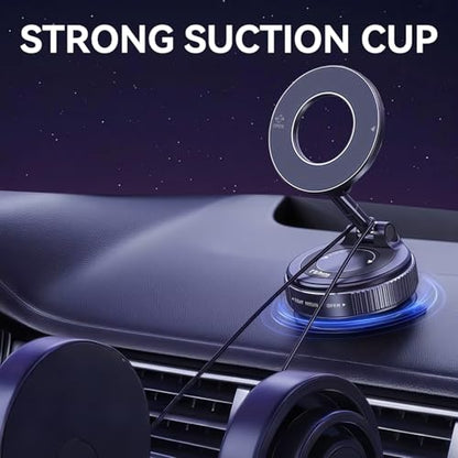 Minson's BestShop Nano Gel Magnetic Car Phone Holder - All-Surface Grip (108lbs Adhesion & 3000gf Magnet), 360° Foldable Mount for iPhone 17-12, Samsung, Android in Car/Gym/Home/Any Dash