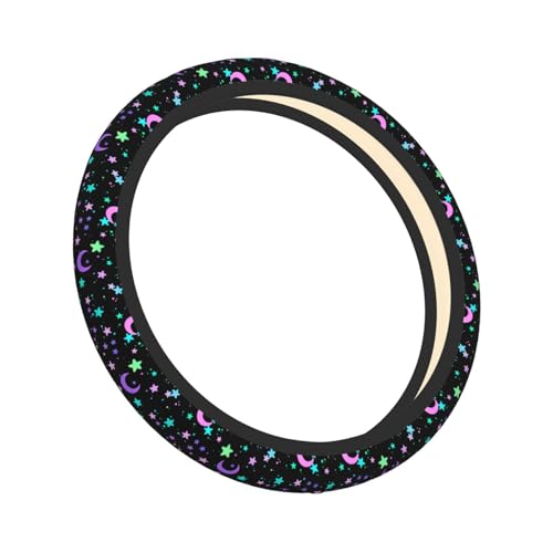 Colorful Stars And Moon Elastic Steering Wheel Cover Universal 15 Inch - color: 5