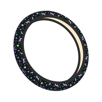 Colorful Stars And Moon Elastic Steering Wheel Cover Universal 15 Inch - color: 5