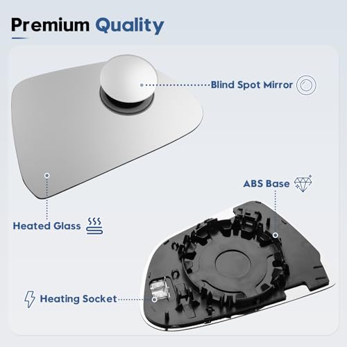 Blind Spot Mirrors for Tesla Model 3 2017-2023, Power Heated Mirrors for Anti-Fog with Passenger Right Side Mirror Replacement, Durable Backing Plate 113065200A 152179400A - size: 17-23 Model 3