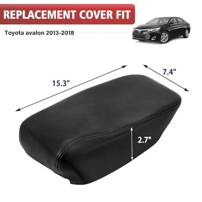 KBH Center Console Armrest Cover Replacement for Toyota Avalon 2013 2014 2015 2016 2017 2018, Vinyl Leather, Car Arm Rest Lid Skin Upholstery, Anti-Scratch, Black (Without Lid) - color: Black, size: Center Console Cover Replacement