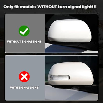 Compatible with 2012-2020 Toyota Sienna Right Side Mirror Cover Cap, White Passenger Side Clip-on Mirror Cap Replacement Without Turn Signal Light Replaces for 87915-08021-A0 - color: Right White