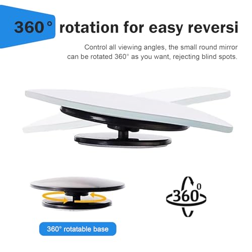 2 PCS Car Blind Spot Mirrors, Fan-shaped Wide Angle HD Convex Glass, 360 Degrees Rotatable Frameless Side Rear View Mirror, Assisted Reversing Accessory for Most Vehicles (White)