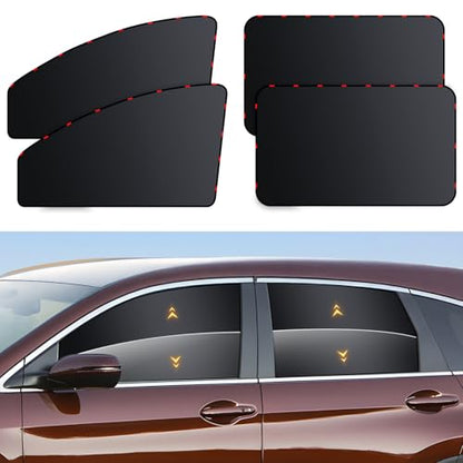 ZATOOTO Car Window Shades - 4 Pack Car Window Covers Premium UV Blocking, Side Window Curtains Full Blackout for Privacy, Breastfeeding, Napping, Camping, and Travel, Universal Fit for Most Vehicles - color: Blackout 4pcs