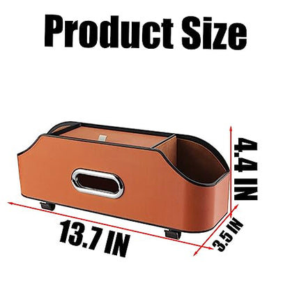AUCELI Car Seat Back Organizer with Cup Holder and Tissue Box, Headrest Hanging Storage Box with Hooks and Phone Holder, Multi-Function Travel Tray for Kids (Reddish Brown) - color: Reddish Brown