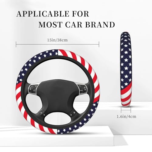 American Flag Elastic Steering Wheel Cover Universal 15 Inch - color: 6
