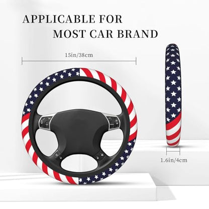 American Flag Elastic Steering Wheel Cover Universal 15 Inch - color: 6