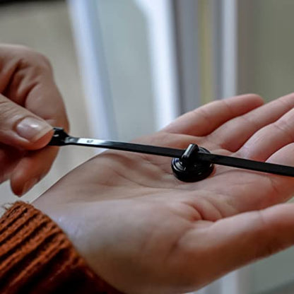 Magnetic Cable Zip Tie Mounts. Black. 12 Pack. Includes 12 Black Cable Zip Ties. Ideal for Cable Management