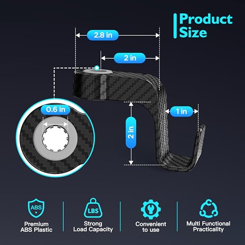 Amooca Car Seat Hooks Anti-drop Headrest Storage Hanger Universal Fit Automotive Organizer for Purse Bag Coat 2 Pack (Black Checkered) - color: Black Checkered