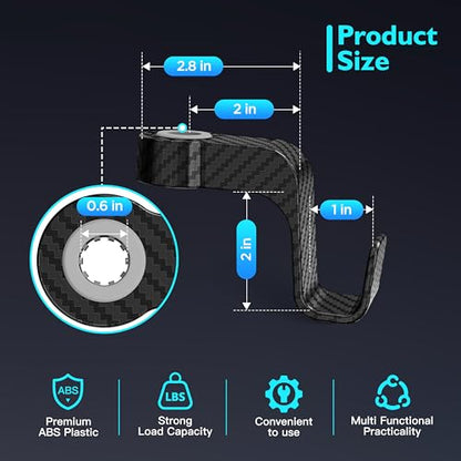 Amooca Car Seat Hooks Anti-drop Headrest Storage Hanger Universal Fit Automotive Organizer for Purse Bag Coat 2 Pack (Black Checkered) - color: Black Checkered