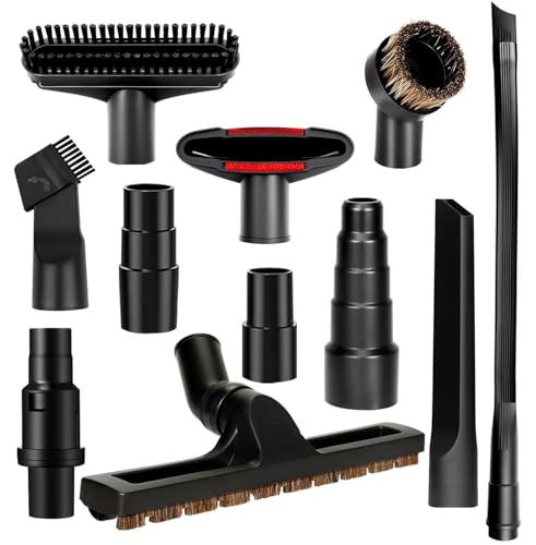 Universal Vacuum Attachments & Brushes Kit - Hardwood Floor Vacuum Brush Head Attachment & Universal Adapter Kit Compatible with Shop Vacs 1-7/8'' 1-3/8'' 1-1/4 Inch Vacuum Accessories Set - color: 11 set