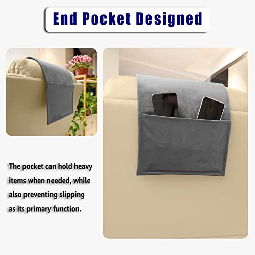 Adjustable Headrest Pillow for Recliners and Armchairs - Non-Slip Velvet Cushion for Neck Support and Pain Relief (Gray) - color: Gray