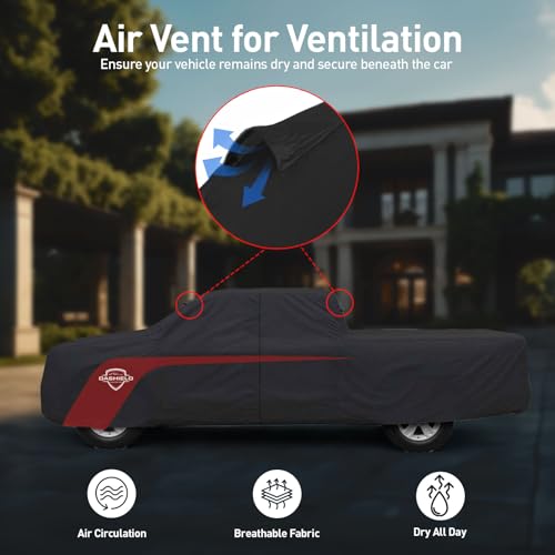 Ultimum Lite Truck Car Cover for 1992-2000 Chevrolet Chevy C/K Pickup Truck Crew Cab 6.5 ft Bed with Zipper Breathable All Weather Protection Scratch, Dust, Sun, Snow, Rain Protection Indoor Outdoor - color: Black