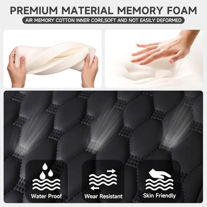 Einesin Center Console Cover, Arm Rest Cover, Memory Foam Microfiber Leather Car Armrest Cover Cushion with 2 Storage Bags, Universal Center Console Covers for Cars/Truck/Auto/SUV (Black) - color: black