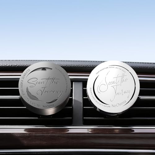 Car Air Freshener Vent Clip, 5 Pack Refills, Essential Oil Car Diffuser (1 Metal Clip + 5 Fragrance Pads), Long Lasting 80 Days, Easy to Clip on Vent,Sweet Vanilla - color: white