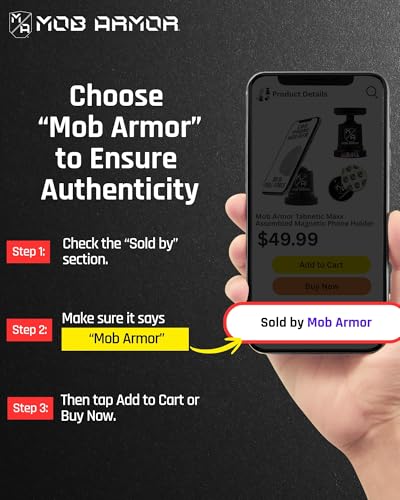 Mob Armor MobNetic Maxx - USA Assembled Magnetic Phone Holder for Car, Magnetic Car Phone Mount, 90-Degree Tilt, 360-Degree Rotation, Aluminum Metal, Compatible with iPhone & Android - Bronze - color: Bronze