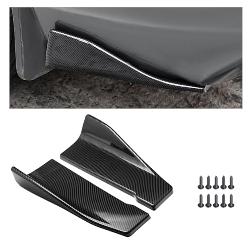 2 PCS Rear Bumper Lip Guards DIY Car Exterior Decoration, Anti-Collision Body Parts & Trim for Diffuser Splitter, Canard Protector Installed at The Bottom, Car Accessories (Carbon Fiber) - color: Carbon Fiber
