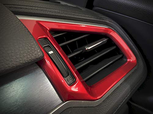 GZXinWei Red Dashboard Air Vent Outlet Cover Trim Interior Frame Panel Sticker for Honda 10th Gen Civic 2016 2017 2018 2019 2020 2021 - color: Red