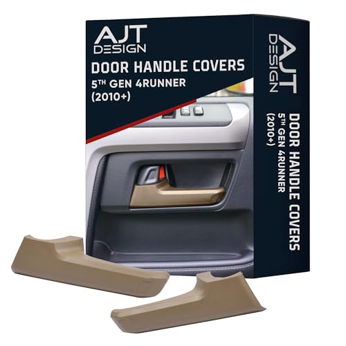 AJT DESIGN Door Handle Covers Compatible with Toyota 4Runner 2010+ (5th Gen) | 5th gen 4runner Chrome Delete | ABS Plastic Front & Back Interior Car Door Handle Cover| Made in USA | Quicksand - color: Quicksand
