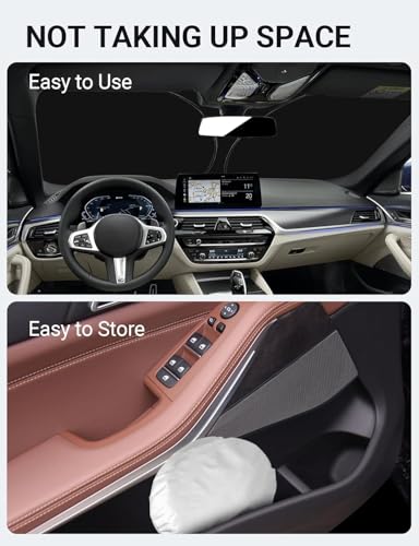 Proadsy Windshield Sun Shade for 2019-2025 2026 BMW X5 M Sport xLine SUV 4-Layer Foldable Front Sunshade Protector Sun Visor Blocks UV Rays Keep Car Cooler Accessories - size: BMW X5 2019-2026