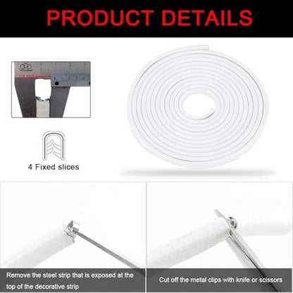 Winunite 32.8ft(10m) Car Door Edge Guards White – Fits Most Vehicles, No Glue, U-Shaped, Built-in Metal Clips, Scratch and Chip Resistant – Reduces Dings in Parking Lots - color: white, size: 32-4/5Ft