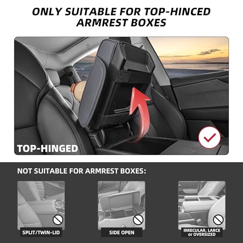 5 in 1 Car Center Console Cover, Armrest Pad with 2 Storage Pockets, Cup Holder, Tissue Box Slot, Phone Holder, Universal Car Interior Organizer (Gray) - color: Gray