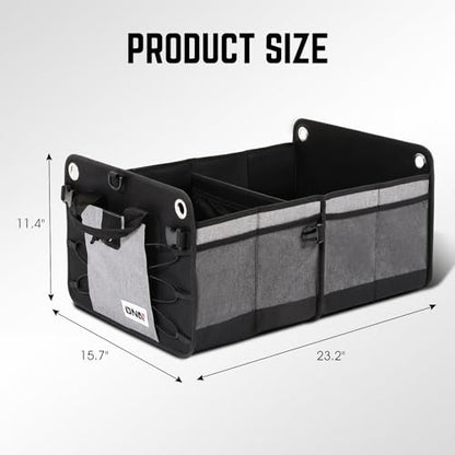 DNA Motoring Trunk Organizer for Car, 70L Large Capacity Foldable Trunk Organizer, Multi Compartment Car Trunk Organizer for Women Men, Grey, TOOLS-00420 - style: 2 Compartments 4 Pockets