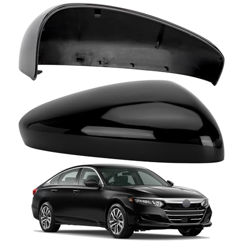 Passenger Side Mirror Cover Replacement for Honda Accord 2018 2019 2020 2021 2022 - Right Side Mirror Covers, Rear View Mirrors Cap Accessories Without Lamp, Black - color: Black-Without Lamp, size: Passenger Side (Right)