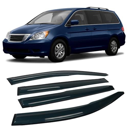 4PCS Rain Guards Fit for Honda Odyssey 2005-2010, Front & Rear Window Visors Wind Deflector, Outside Mount Vent Shade 2005 2006 2007 2008 2009 2010, 94029 - size: For 2005-2010 Honda Odyssey