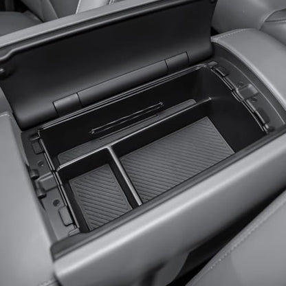TACOBRO Center Console Organizer Compatible with 2026 Hyundai Palisade Console Tray ABS Plastic Armrest Storage Box with Rubber Pad 2026 Palisade Accessories (Upper and Lower)