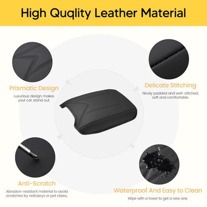 Shademax Center Console Cover for Nissan Pathfinder 2022-2025 2026 Armrest Cover Cushion Pad Arm Rest Cover Leather Console Lids Protector Middle Console Cover for Pathfinder Accessories Anti-Scratch - size: For Nissan Pathfinder 2022-2026