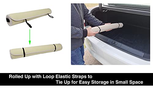 VSHIELD Waterproof Neoprene Car Seat Cover, Sweatproof Non-Slip Seat Protector, Universal Fit for Front Bucket or Rear Bench Seat of Cars, SUVs, Vans, Trucks, Compatible with Airbags and Armrests - color: Khaki