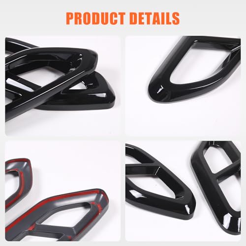 2PCS Car Exhaust Pipe Cover Compatible with Mercedes-Benz GLC Class 2023 Exhaust Tail Pipe Cover Trim Rear Bumper Exhaust Pipe Cover ABS Exterior Accessories (Glossy Black) - style: Glossy Black
