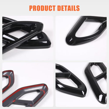 2PCS Car Exhaust Pipe Cover Compatible with Mercedes-Benz GLC Class 2023 Exhaust Tail Pipe Cover Trim Rear Bumper Exhaust Pipe Cover ABS Exterior Accessories (Glossy Black) - style: Glossy Black