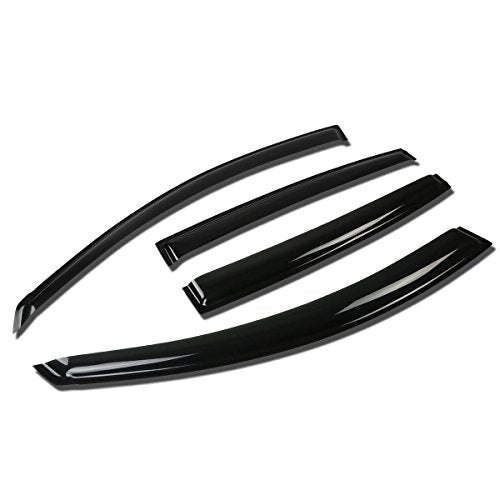 Auto Dynasty Window Visors Compatible with 07-12 Nissan Altima 4-Door, 4Pcs Front & Rear Tape-On Window Vent Visor Deflectors Rain Guard, Glossy Dark Smoke - size: 07-12 Nissan Altima 4-Door