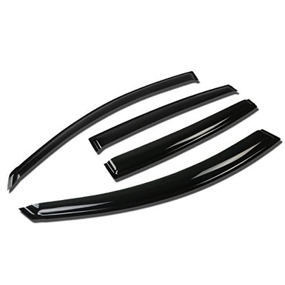 Auto Dynasty Window Visors Compatible with 07-12 Nissan Altima 4-Door, 4Pcs Front & Rear Tape-On Window Vent Visor Deflectors Rain Guard, Glossy Dark Smoke - size: 07-12 Nissan Altima 4-Door