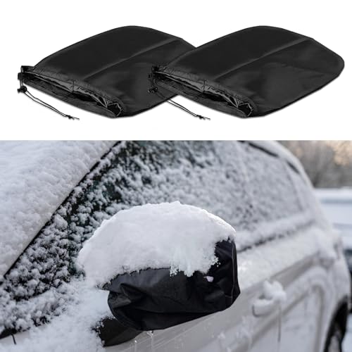 ASUBHA 2PCS Side Mirror Covers, Car Mirror Protector, Waterproof Snow Rearview Cover Protects from Ice Snow Frost Dew Rain Bird Poop, Car Accessories Auto Rearview Protection Cover for Most Vehicles
