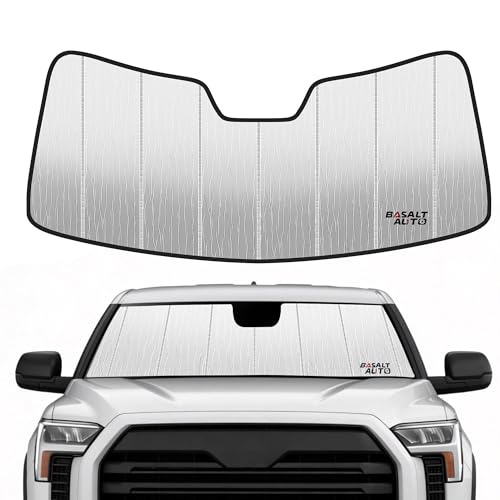 Windshield Sun Shade Compatible for 2022-2025 Toyota Tundra Silver Reflective Foldable Front Sun Visor Sunshade Protector with Storage Bag Keep Interior Cool - size: 2022-2025-Toyota-Tundra