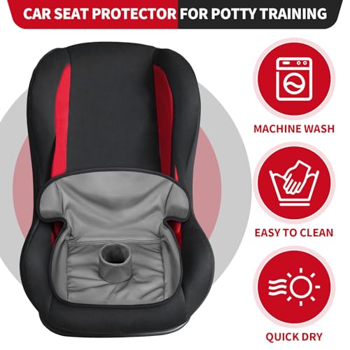 HunnmingRe 2 Pack Black Car Seat Protector for Potty Training Waterproof Piddle Pad Cover from Spillages Nappy Leaks Toilet Training Anti Slip Backing Strollers Carseat Liner for Toddlers Babies - style: Black+Grey