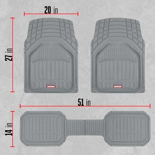 Motor Trend 943-GR FlexTough Defender Car Floor Mats -Next Generation Deep Dish Heavy Duty Contour Liners for Car SUV Truck & Van-All Weather Protection, Trim to Fit Most Vehicles Gray - color: Gray, style: FlexTough NextGen