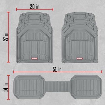 Motor Trend 943-GR FlexTough Defender Car Floor Mats -Next Generation Deep Dish Heavy Duty Contour Liners for Car SUV Truck & Van-All Weather Protection, Trim to Fit Most Vehicles Gray - color: Gray, style: FlexTough NextGen
