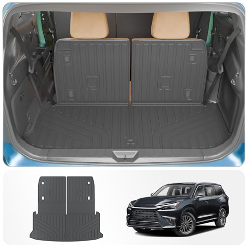Trunk Mat Compatible with 2024 2025 2026 Lexus TX350 TX500h TX550h+ 6&7 Seats Cargo Mat Cargo Liner Trunk Liner Back Seat Protector All Weather TX Accessories (Trunk Mat with Backrest Mat) - style: For Lexus TX | 2024-2026