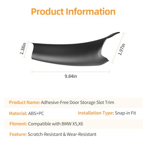3 PCS Door Handle Covers Compatible with BMW X5 E70 2007-2013, X6 E71/E72 2007-2014 Accessories, Front Rear Left Right Side Inner Door Pull Handle Cover, Black - color: Black