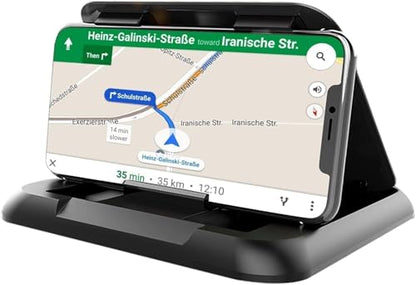 Universal Car Phone Holder & Dashboard Mount - Anti-Slip Phone Cradle Pad for iPhone, Samsung, Android & All Smartphones - Secure Hands-Free Mount for All Vehicles