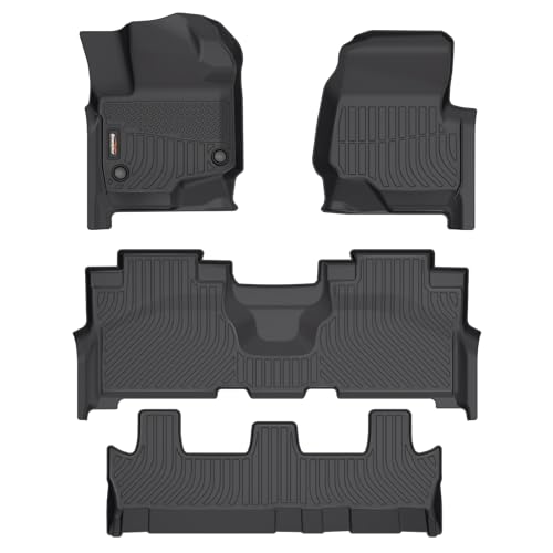 Binmotor-Floor Mats for Ford Expedition Max 2021-2026 (Only for 8 Seats with 2nd Row Bench Seat), TPE All Weather Car Mat for Ford Expedition Max Accessories - style: 1) Car Mats for Ford Expedition Max 8 Seats (2021-2026) 2rows