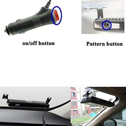 Blue Led Strobe Flash Light Emergency Warning 12-Led Sucker Dashboard Interior Roof Windshield Dash Safe Caution Hazard Light with Suction Cups for Vehicle Boat SUV Firemen Fog DC 12V - color: Blue