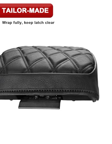 KBH Center Console Armrest Cover for Toyota Tacoma 2024 2025 2026, Vinyl Leather Interior Accessories, Durable Middle Console Protector, Anti-Scratch - size: Toyota Tacoma 2024-2026, Black